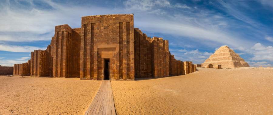 Entrance of the Step Pyramid Complex of Djoser. Egypt