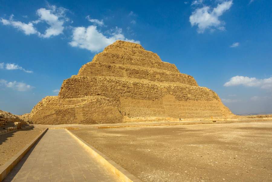 Ancient Step Pyramid of Djoser in Saqqara Necropolis, Egypt