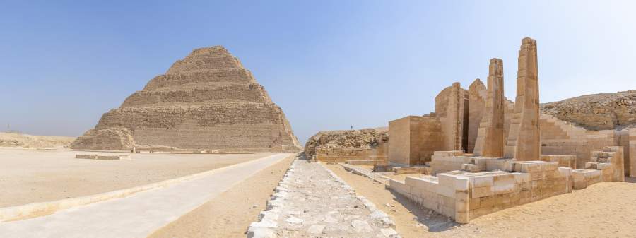 Panoramic View of The Step Pyramid, Sakkara, Egypt